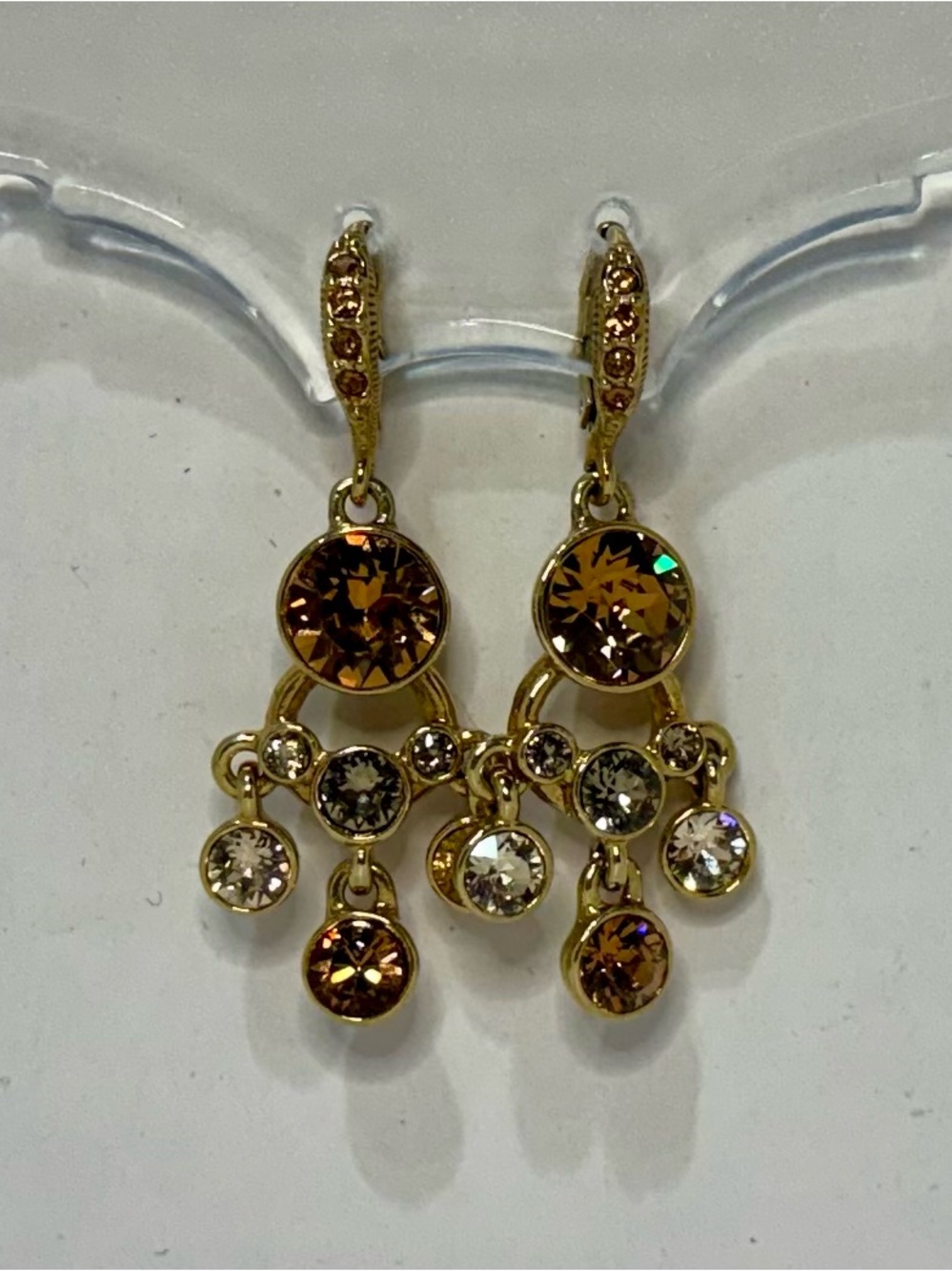 Givenchy Gold-Tone Crystal Drop Earrings - Picture 7 of 7